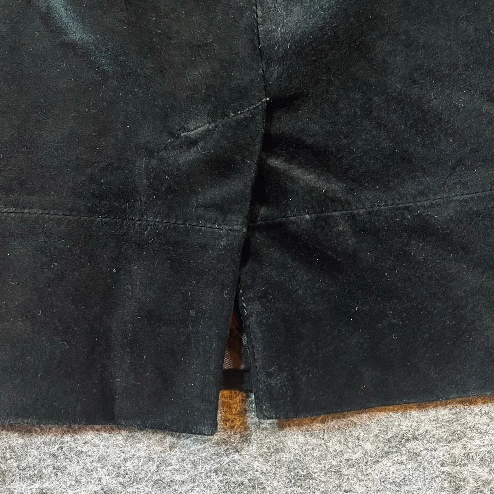 Ann Taylor Loft 100% Leather Pencil Skirt Black Size 6P Classic Western Business - Picture 5 of 12